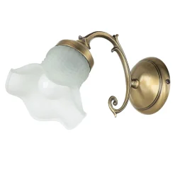 Giovanni Battista Wandleuchte Bronze hell E14 Echt-Messing Glas* Wandleuchten|Esszimmer Lampen