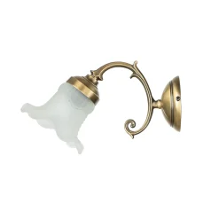 Giovanni Battista Wandleuchte Bronze hell E14 Echt-Messing Glas* Wandleuchten|Esszimmer Lampen