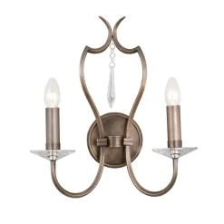 Hot Elstead Wandleuchte CANDELA 12 Echt-Messing in Bronze Lampe