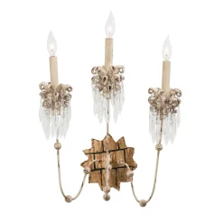 Discount Elstead Wandleuchte CANDELA Gold Kristall 3-flmg Lampe