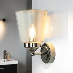 Nowodvorski Wandleuchte Chrom Glas Klar Bali* Wandleuchten|Glaslampen