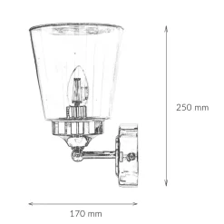 Nowodvorski Wandleuchte Chrom Glas Klar Bali* Wandleuchten|Glaslampen