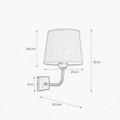 Giovanni Battista Wandleuchte E27 in Bronze matt Beige Stoff Echt-Messing* Wandleuchten|Schlafzimmer Lampen