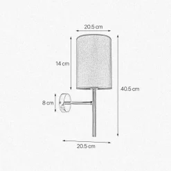 Online Giovanni Battista Wandleuchte E27 in Messing poliert Blau Stoff Klassisch