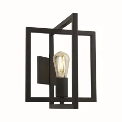 Searchlight Wandleuchte E27 Schwarz Metall Retro Design DEAN* Wandleuchten|Flurlampen