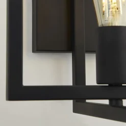 Searchlight Wandleuchte E27 Schwarz Metall Retro Design DEAN* Wandleuchten|Flurlampen