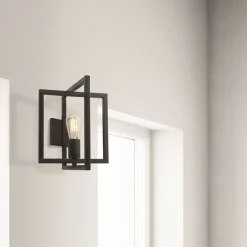 Searchlight Wandleuchte E27 Schwarz Metall Retro Design DEAN* Wandleuchten|Flurlampen