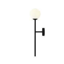 Online ALDEX Wandleuchte E14 Schwarz Weiß Glaskugel satiniert
