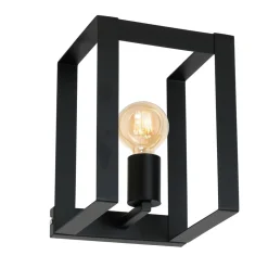 Luminex Wandleuchte eckig Schwarz Modern Metall für E27* Wandleuchten|Flurlampen