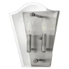 Elstead Wandleuchte EDDA in Silber 2xE14 Glas Modern Lampe* Wandleuchten|Flurlampen