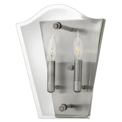 Elstead Wandleuchte EDDA in Silber 2xE14 Glas Modern Lampe* Wandleuchten|Flurlampen