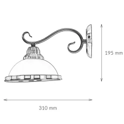 Easylight Wandleuchte ELISETT mit Glasschirm Antik* Wandleuchten|Küchenlampen