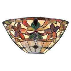 Clearance Elstead Wandleuchte FARFALLA 6 Bronze B:37cm Tiffany-Stil