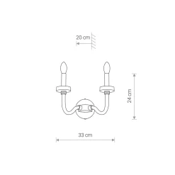 Nowodvorski Wandleuchte 2-flammig E14 elegant innen Leuchter* Wandleuchten|Glaslampen