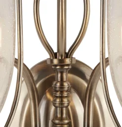 Searchlight Wandleuchte 2-flammig mit Schalter E14 Glas Metall* Wandleuchten|Wohnzimmerlampen