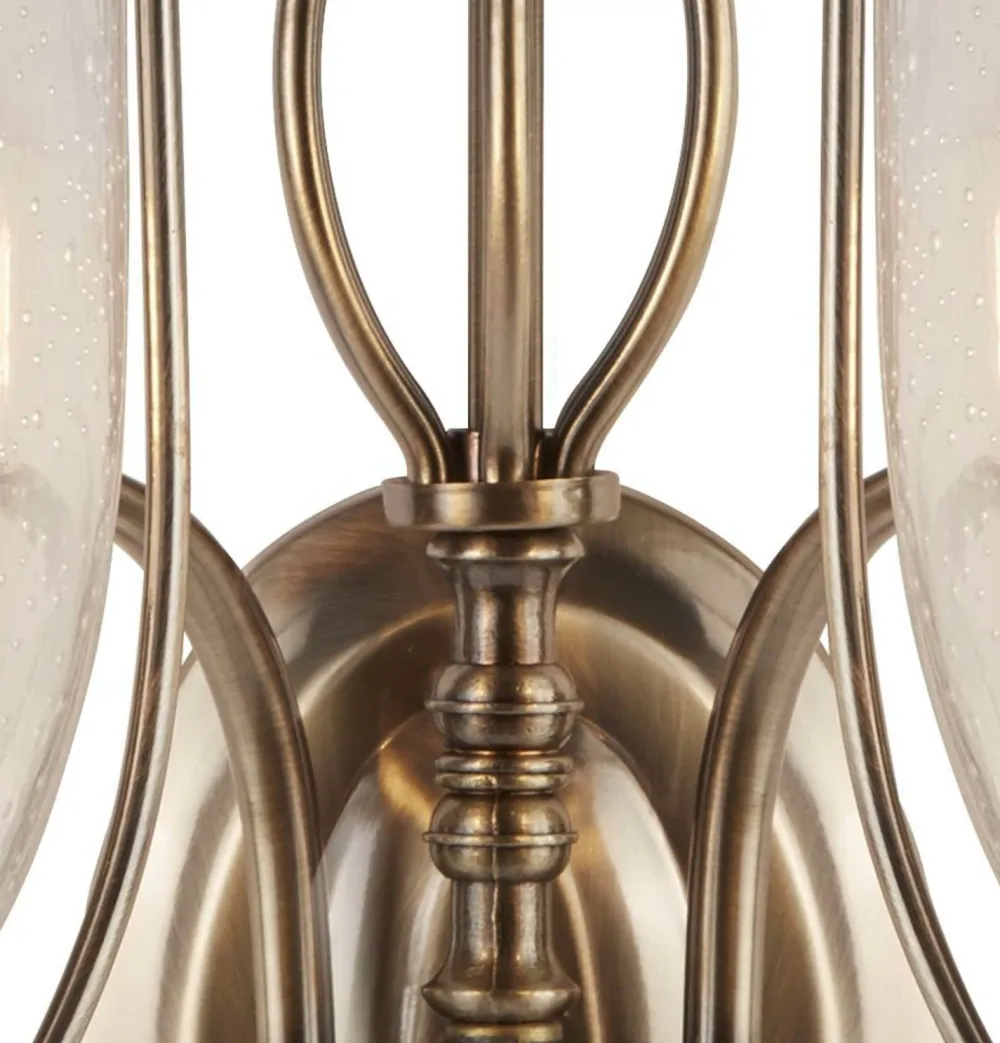 Searchlight Wandleuchte 2-flammig mit Schalter E14 Glas Metall* Wandleuchten|Wohnzimmerlampen