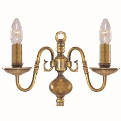 Sale Searchlight Wandleuchte 2-flmg. Messing massiv/antik