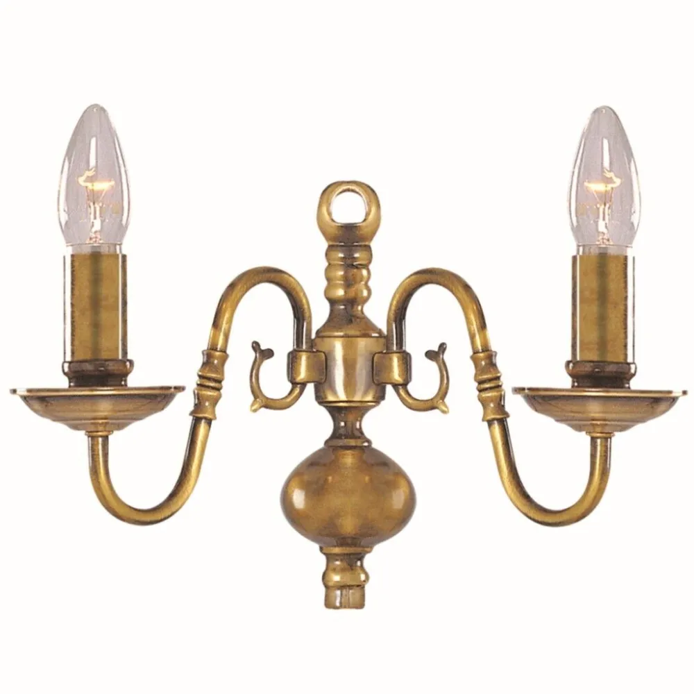 Sale Searchlight Wandleuchte 2-flmg. Messing massiv/antik