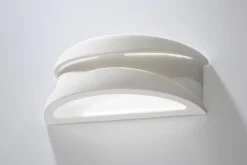 Sollux Wandleuchte Gips bemalbar Weiß Lichtmuster