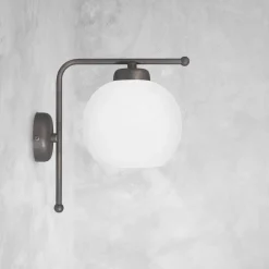 Giovanni Battista Wandleuchte Glas Messing H: 25 cm in Bronze Weiß E27* Wandleuchten|Badezimmer Lampe