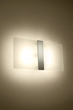 Sollux Wandleuchte Glas Metall 35 cm breit Weiß Chrom 2x G9* Wohnzimmerlampen|Glaslampen