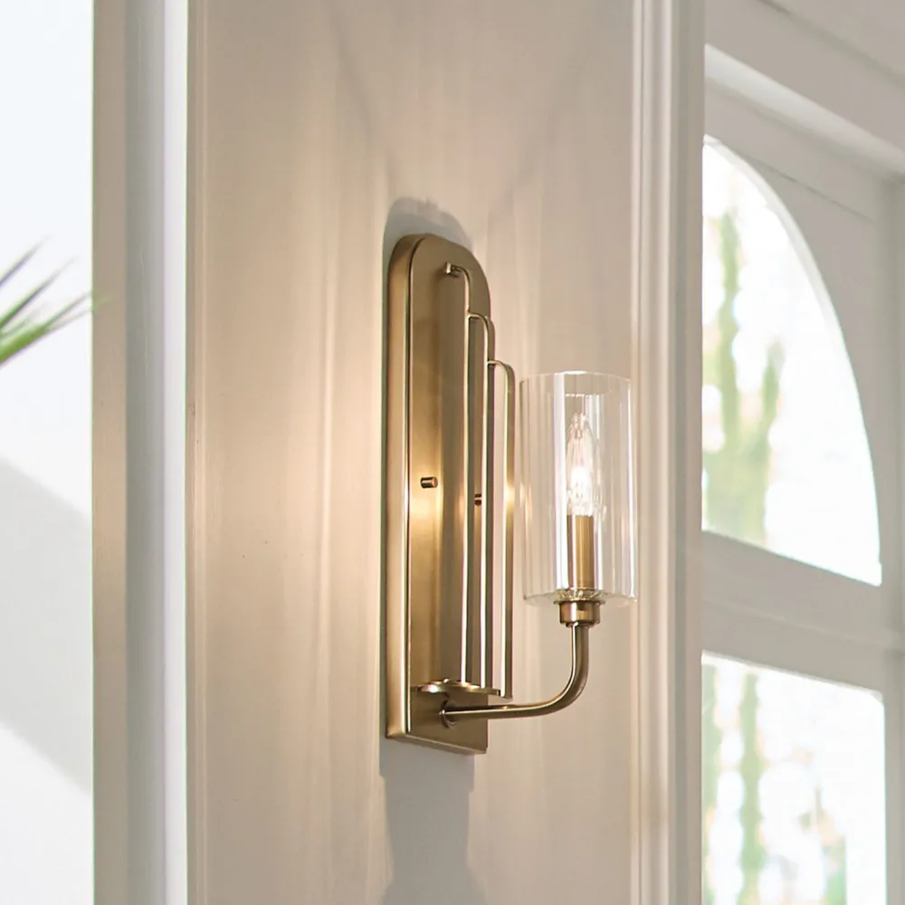 Elstead Wandleuchte Glas Metall E14 35,5 cm hoch Jugendstil* Wandleuchten|Metall Lampen