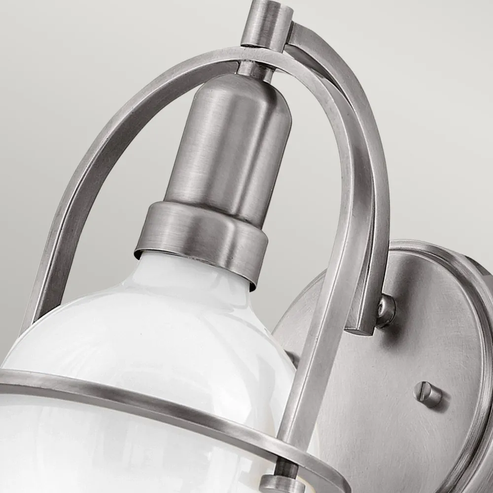 Online Elstead Wandleuchte Glas Metall E27 H: 23,3 cm Kugel Schirm