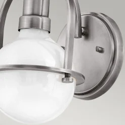 Online Elstead Wandleuchte Glas Metall E27 H: 23,3 cm Kugel Schirm