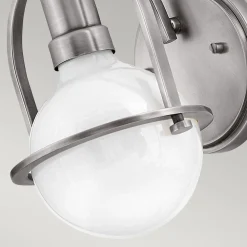 Online Elstead Wandleuchte Glas Metall E27 H: 23,3 cm Kugel Schirm