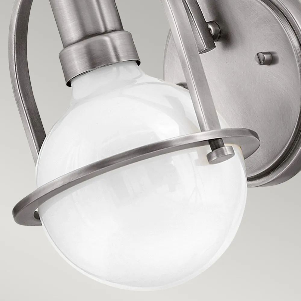 Online Elstead Wandleuchte Glas Metall E27 H: 23,3 cm Kugel Schirm