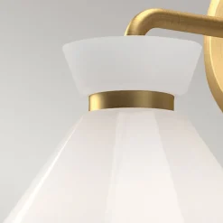 Elstead Wandleuchte Glas Metall H: 22,2 cm in Gold Weiß Retro* Wandleuchten|Küchenlampen