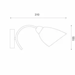 Outlet Lamkur Wandleuchte Glas Metall in Messing Weiß E27 Jugendstil