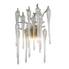 Outlet Searchlight Wandleuchte Glas Metall in Gold H:42 cm G9 2-flammig