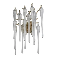 Outlet Searchlight Wandleuchte Glas Metall in Gold H:42 cm G9 2-flammig