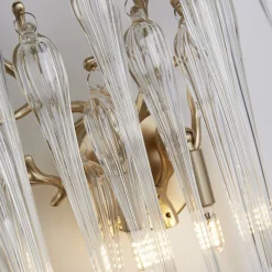 Outlet Searchlight Wandleuchte Glas Metall in Gold H:42 cm G9 2-flammig