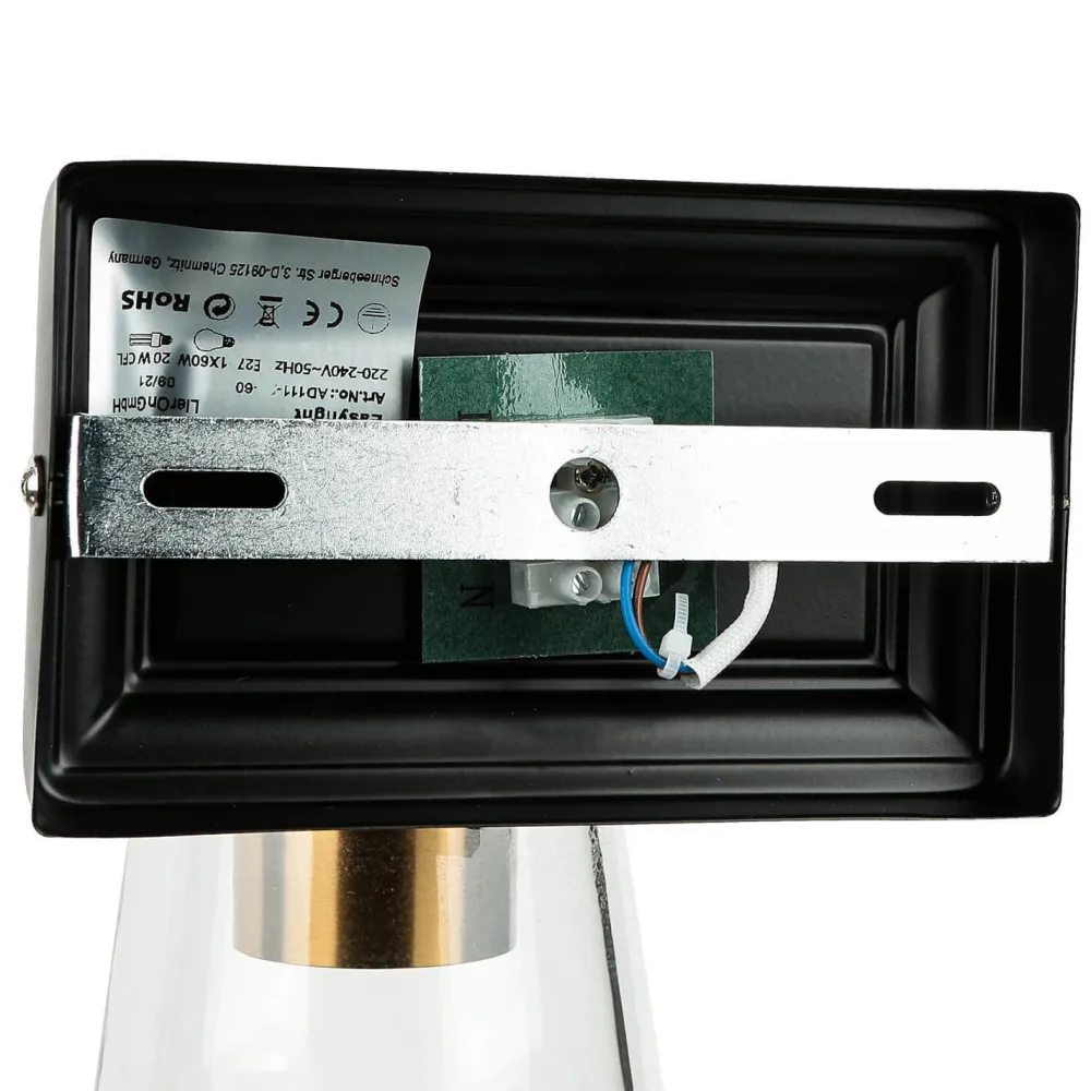 Easylight Wandleuchte Glas Metall in Schwarz Messing Industrial* Glaslampen|Industrie Lampen