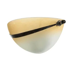 Hot Elstead Wandleuchte Glas Schirm Orange Bronze Rustikal innen