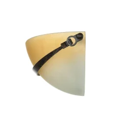 Hot Elstead Wandleuchte Glas Schirm Orange Bronze Rustikal innen