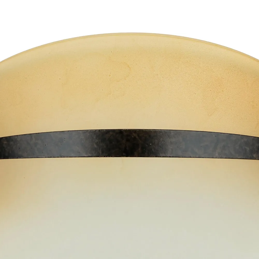 Hot Elstead Wandleuchte Glas Schirm Orange Bronze Rustikal innen