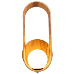 Best Elstead Wandleuchte Glas Teakholz Furnier E27 H: 52,5 cm blendarm