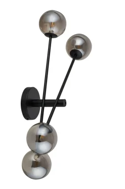 Sale Sigma Wandleuchte Grau Glas Metall Mehrflammig G9 B:78 cm