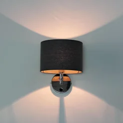 Best Nowodvorski Wandleuchte Grau Metall Stoff