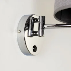 Best Nowodvorski Wandleuchte Grau Metall Stoff