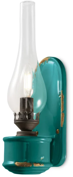 Ferroluce Wandleuchte Handarbeit Glas E14 33 cm hoch Vintage ZARIOTI