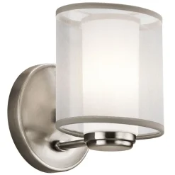 Elstead Wandleuchte HIRA Weiß Metall Organza B:13cm Lampe* Wandleuchten|Flurlampen