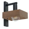 Sigma Wandleuchte Holz Metall Schwarz gemütlich 15cm schmal* Wandleuchten|Moderne Lampen