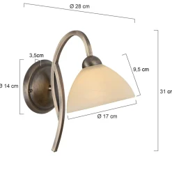 Online Steinhauer Wandleuchte in Bronze Creme T:28 cm E27 Klassisch