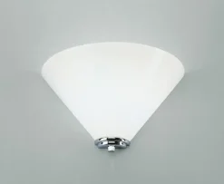 Berliner Messingleuchten Wandleuchte in Chrom Weiß Echt-Messing Glas G9 blendarm* Flurlampen|Wohnzimmerlampen