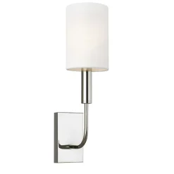 Elstead Wandleuchte in Nickel Weiß Metall Stoff E14 Jugendstil