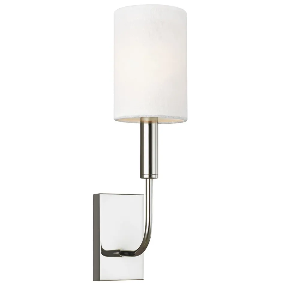 Elstead Wandleuchte in Nickel Weiß Metall Stoff E14 Jugendstil